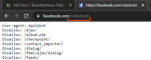 Robots.txt file of Facebook